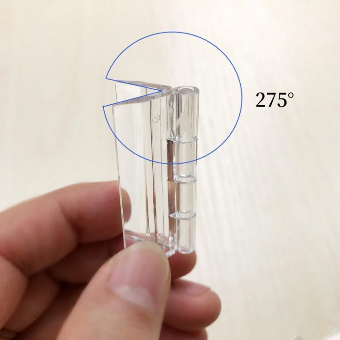 6 Pcs Acrylic Hinges Self Adhesive Clear Small Hinges Plastic Transparent Continuous Piano Hinge Folding Hinge Tools for Cabinet Drawer Furniture DIY Display Stand 45x35 mm - Image 3
