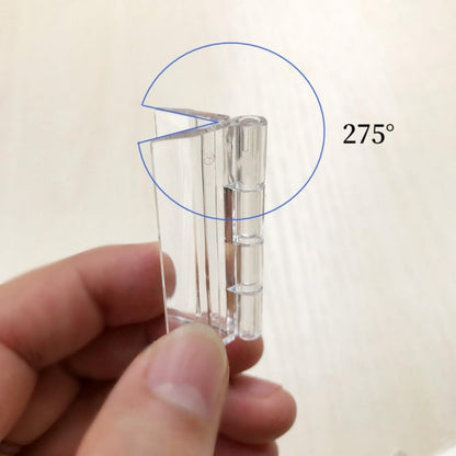 6 Pcs Acrylic Hinges Self Adhesive Clear Small Hinges Plastic Transparent Continuous Piano Hinge Folding Hinge Tools for Cabinet Drawer Furniture DIY Display Stand 45x35 mm - Image 3