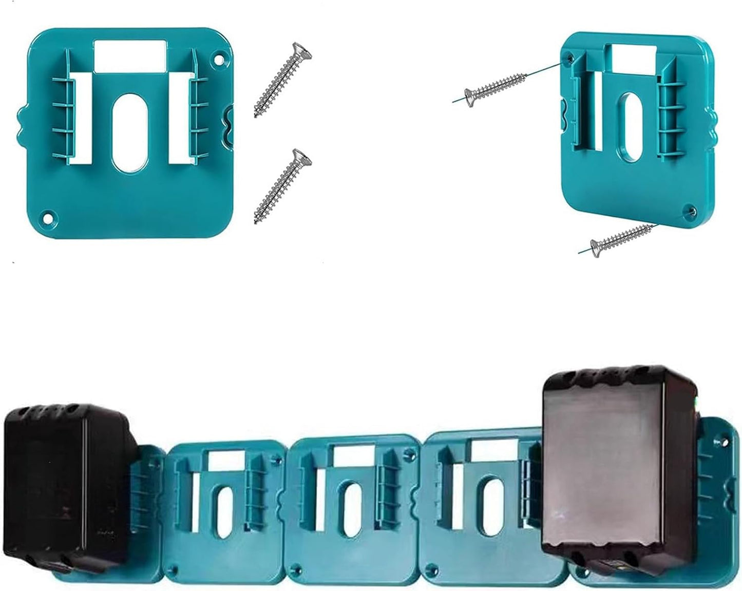 2 Pack m18 Battery Holder compatible with makita 18V Battery Mounts, compatible with makita tools, compatible with makita battery adapter, compatible with makita 18v tools - Image 4