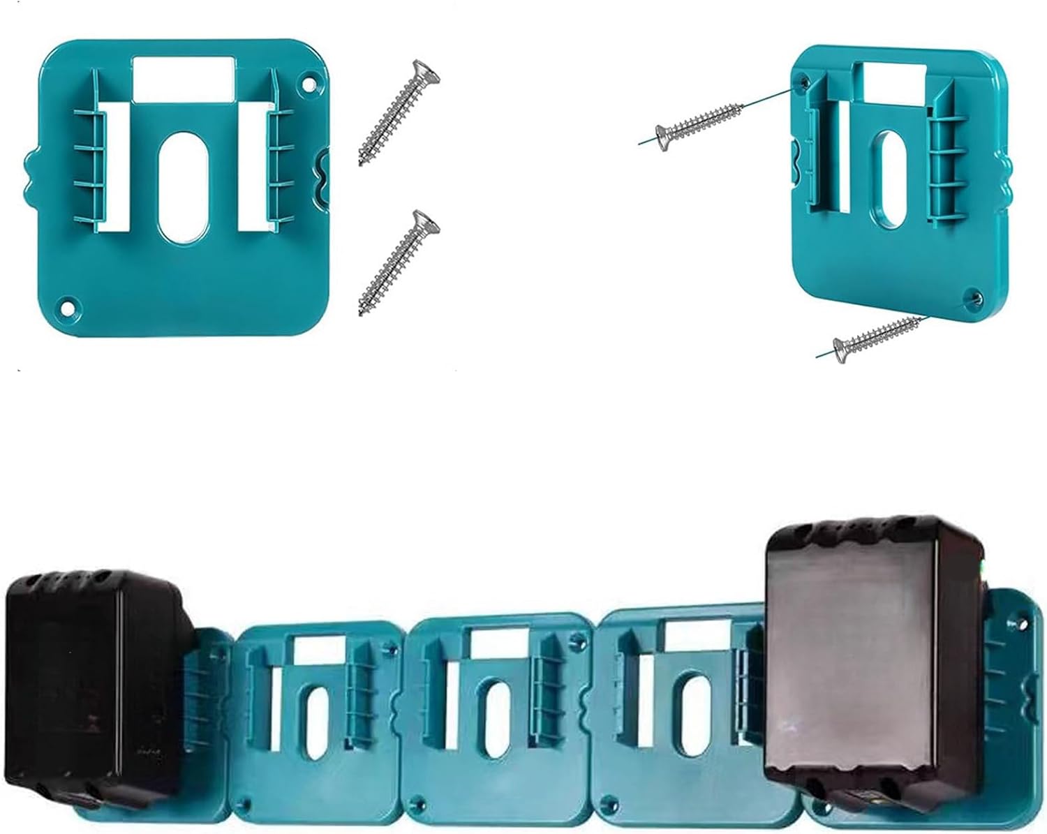 2 Pack m18 Battery Holder compatible with makita 18V Battery Mounts, compatible with makita tools, compatible with makita battery adapter, compatible with makita 18v tools - Image 4