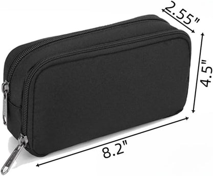 Pencil Case Large Capacity Pencil Pouch Aesthetic Pen Bag Office Stationery Organizer Simple Durable Multifunctional Pencil Bag for Adults - Black - Image 2