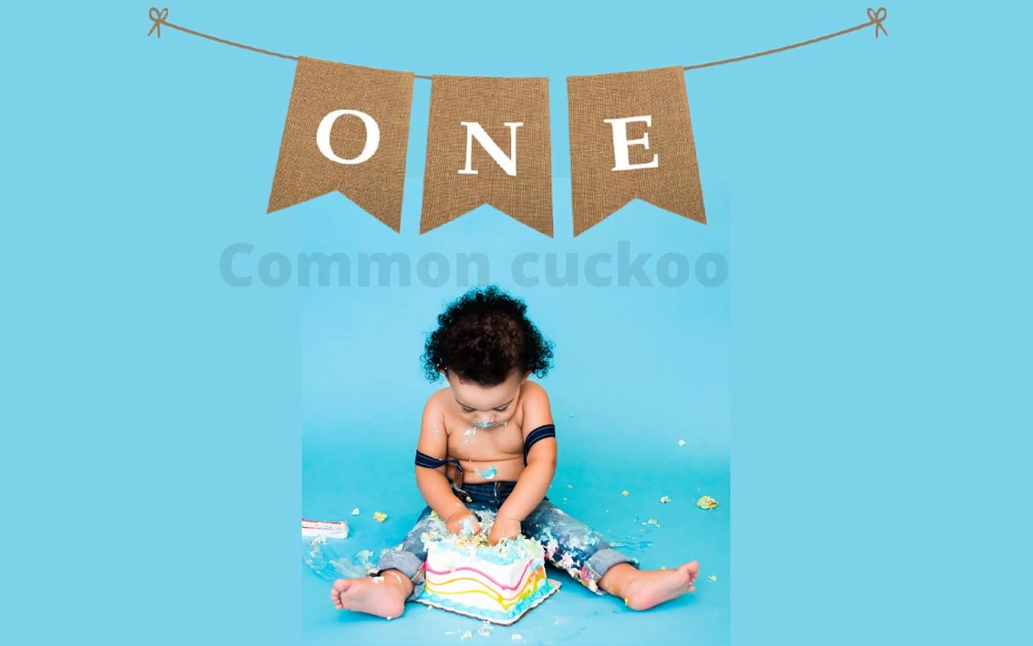 ONE High Chair First Birthday Burlap Banner | First Birthday Party Rustic Theme Decoration for boy or Girl | 1st Birthday Party Supplies | Happy Birthday Banner for Nursery Decor Product Name - Image 2