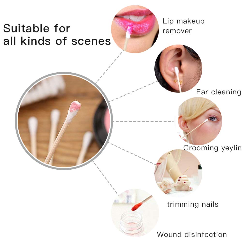 200PCS Cotten Swab Applicators, 6 Inch Long Wooden Cotton Swabs - Cleaning Gun Sterile Medical Q Sticks Tips Applicator With Wood Handle - Makeup & Ear Cleaner Remover Tools - For Ceramics, Jewelry - Image 4