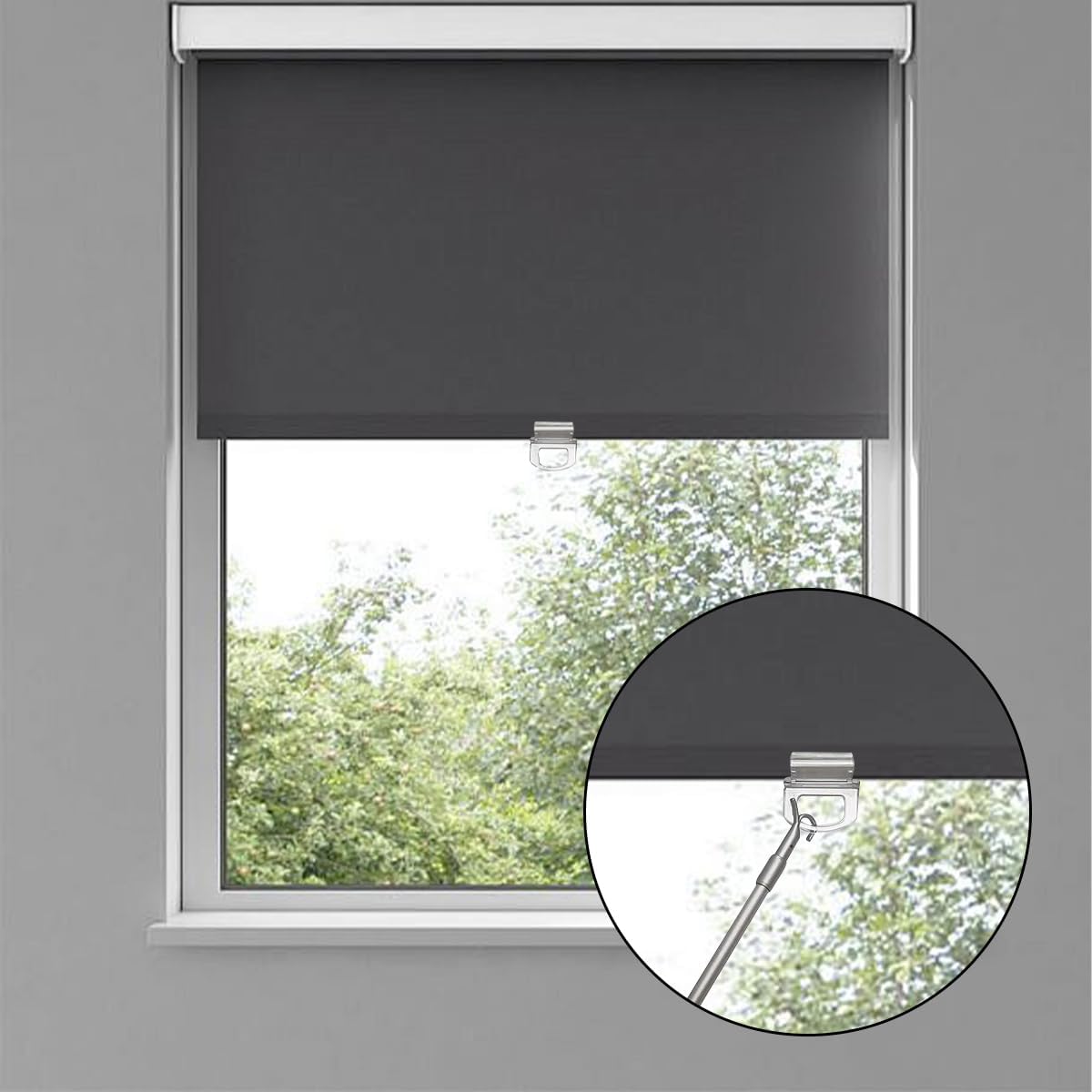 12 Pack Roller Shades Pull Down Clips Cordless Pleated Window Shades Handle Window Shade Pulls Blinds Shades Lifting Transparent Handle Window Shades Clamp for Home Rolling Curtain Accessories - Image 3