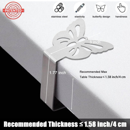 Tablecloth Clips for Outdoor Thick Tables 10 Pack, Butterfly Picnic Table Cloth Holder Clip Indoor, Heavy Duty Stainless Steel Cover Clamp for Party Wedding Home Restaurant Camping Accessories - Image 2