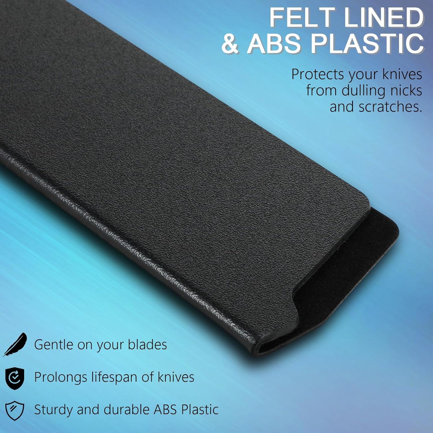2 Pcs Knife Covers or Sleeves 8" x 2.2" Knife Edge Guard Universal Waterproof Kitchen Knife Sheath, Chef Knife Sheath, Plastic Knife Cover for Kitchen Knives, Black - Image 3