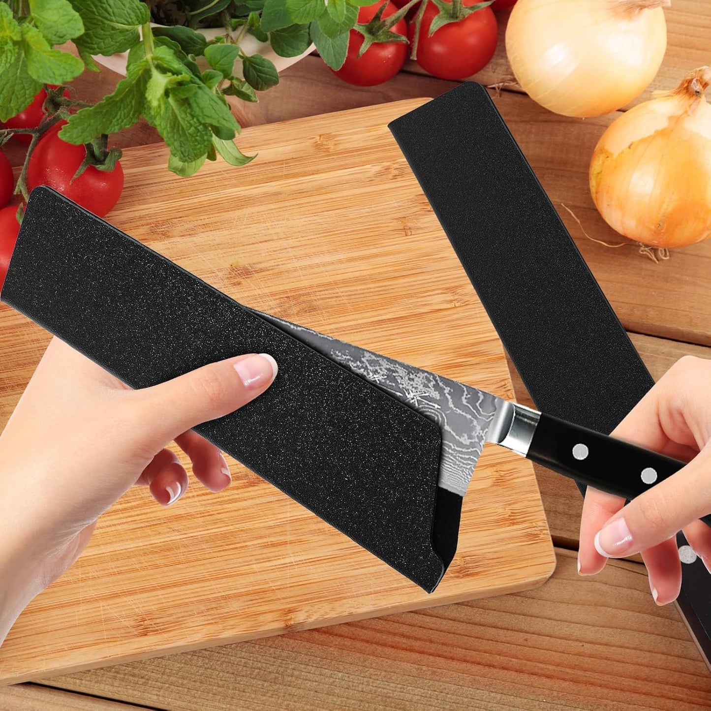 2 Pcs Knife Covers or Sleeves 8" x 2.2" Knife Edge Guard Universal Waterproof Kitchen Knife Sheath, Chef Knife Sheath, Plastic Knife Cover for Kitchen Knives, Black - Image 4
