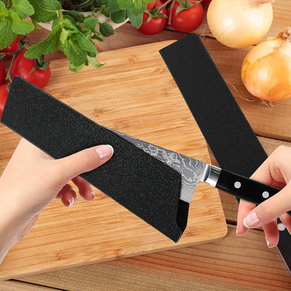 2 Pcs Knife Covers or Sleeves 8" x 2.2" Knife Edge Guard Universal Waterproof Kitchen Knife Sheath, Chef Knife Sheath, Plastic Knife Cover for Kitchen Knives, Black - Image 4