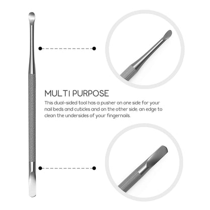 Professional Cuticle Pusher and Spoon Nail Cleaner | 5 Pack | Dual Sided Stainless Steel Pusher and Nail Cleaner | For Nail And Cuticle Care | by  Beauty Tools - Image 2