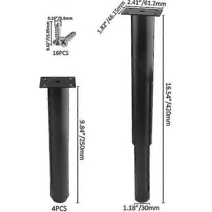 (25-42cm, black) Set of 4 strong adjustable metal furniture legs-YuJia - Image 4