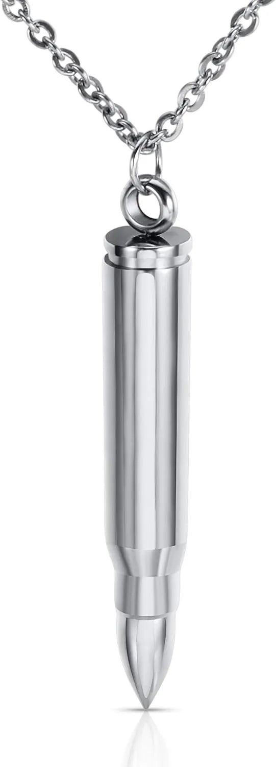 3PCS Personalized Stainless Steel Bullet Urn Necklace Keepsake Memorial Ashes Urn Necklaces for Men - Image 4