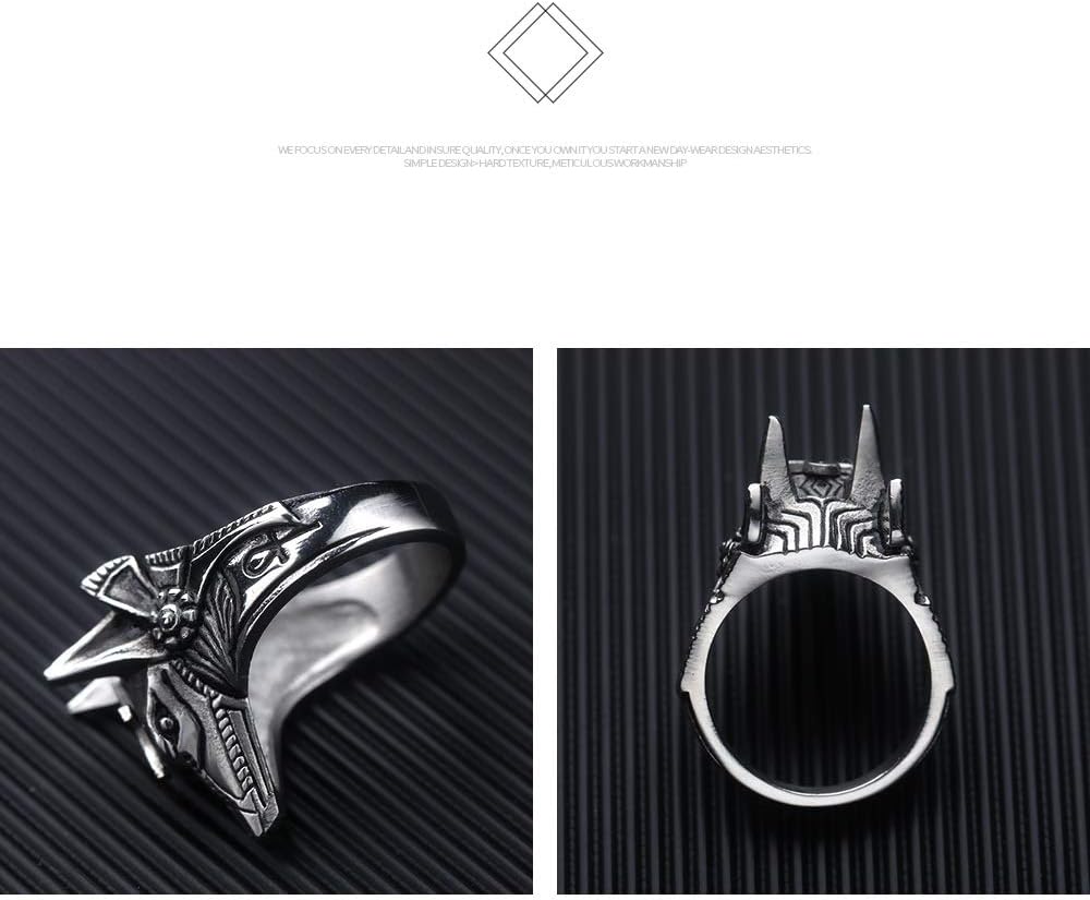 Men's Stainless Steel Egyptian God Anubis Ring Vintage Gold Plated Ankh Cross Ring Jewelry - Image 4