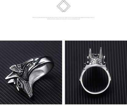 Men's Stainless Steel Egyptian God Anubis Ring Vintage Gold Plated Ankh Cross Ring Jewelry - Image 4