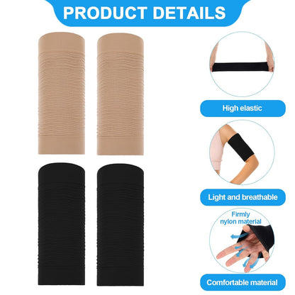 4 Pairs Arm Compression Sleeve for Women, Elastic Sport Arm Shapers Slim Upper Arm Wraps for Flabby Arms - Image 2