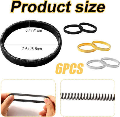6pcs Sleeve Garters, Anti-Slip Shirt Sleeve Holder Stretchy Metal Arm Band Unisex Arm Strap to Hold up Sleeves Armbands for Women Men (Black, Gold, Silver) - Image 2