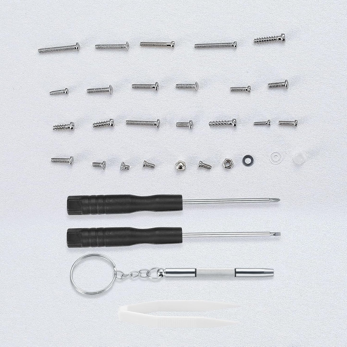 Eyeglasses Repair Kit, Sunglasses Repair Kit, Includes Glasses Screws and Screwdrivers, Glasses Nose Pads,Glasses Cloth, Tweezer, for Glasses, Sunglasses, Watch, Repair Kit - 500 Pcs - Image 4