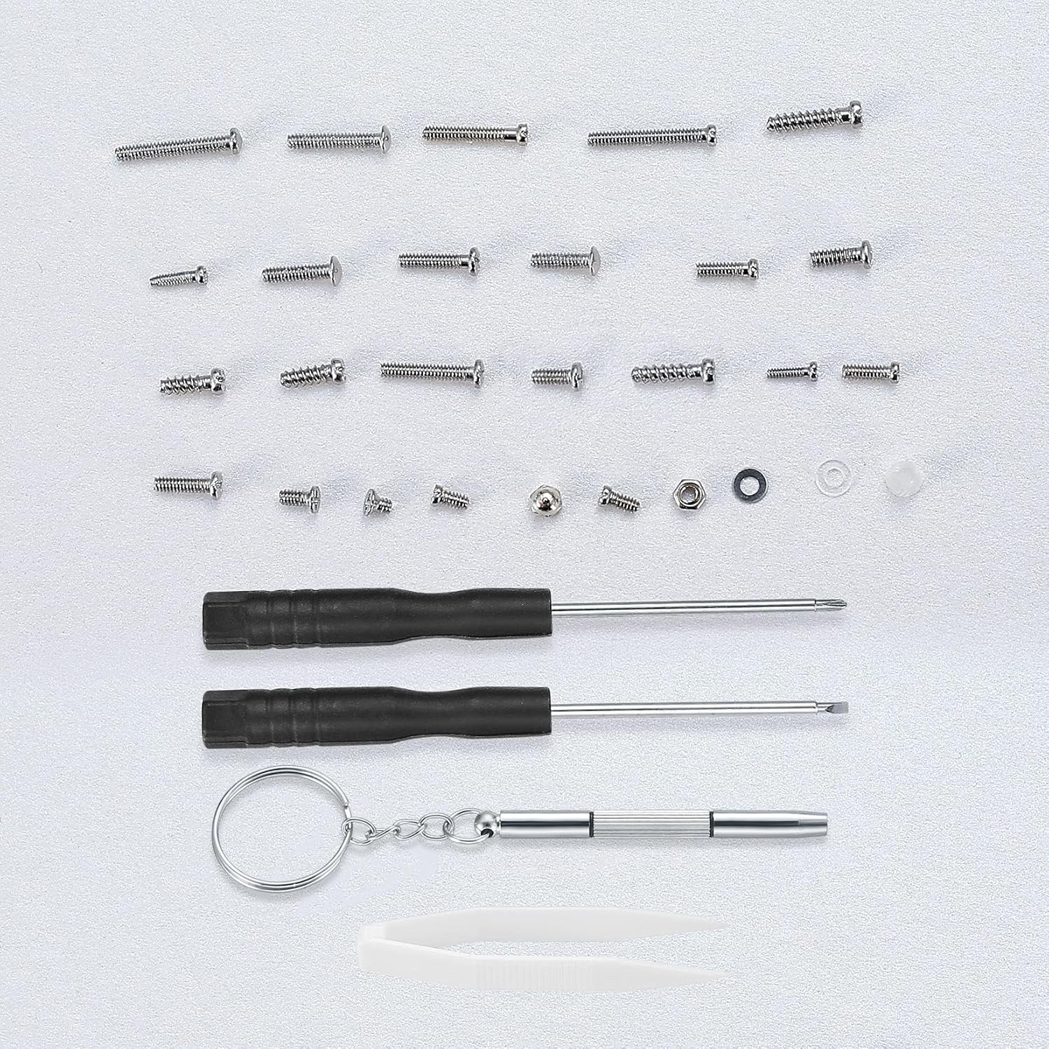 Eyeglasses Repair Kit, Sunglasses Repair Kit, Includes Glasses Screws and Screwdrivers, Glasses Nose Pads,Glasses Cloth, Tweezer, for Glasses, Sunglasses, Watch, Repair Kit - 500 Pcs - Image 4