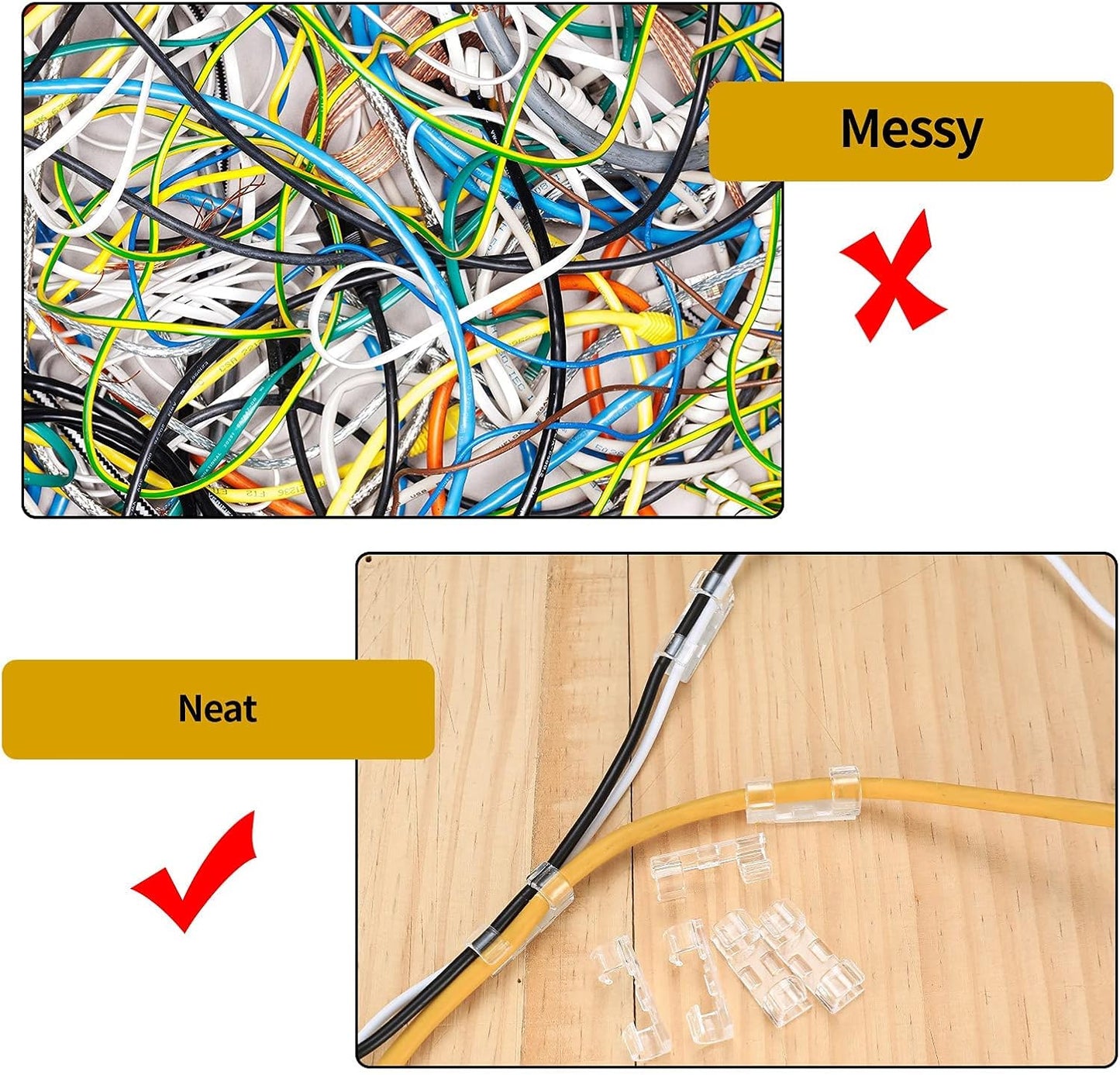 120 Pcs Adhesive Cable Clips, Cable Management Clips, Clear Cable Organizer, Cord Holder, Wire Clips, Sticky Cable Wire Cord Clips Holder for Car Office Home Desktop PC TV Laptop Ethernet Cable - Image 4