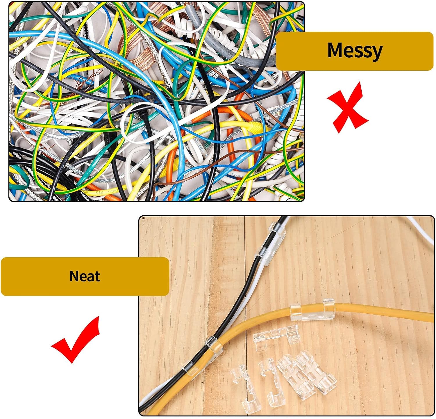 120 Pcs Adhesive Cable Clips, Cable Management Clips, Clear Cable Organizer, Cord Holder, Wire Clips, Sticky Cable Wire Cord Clips Holder for Car Office Home Desktop PC TV Laptop Ethernet Cable - Image 4