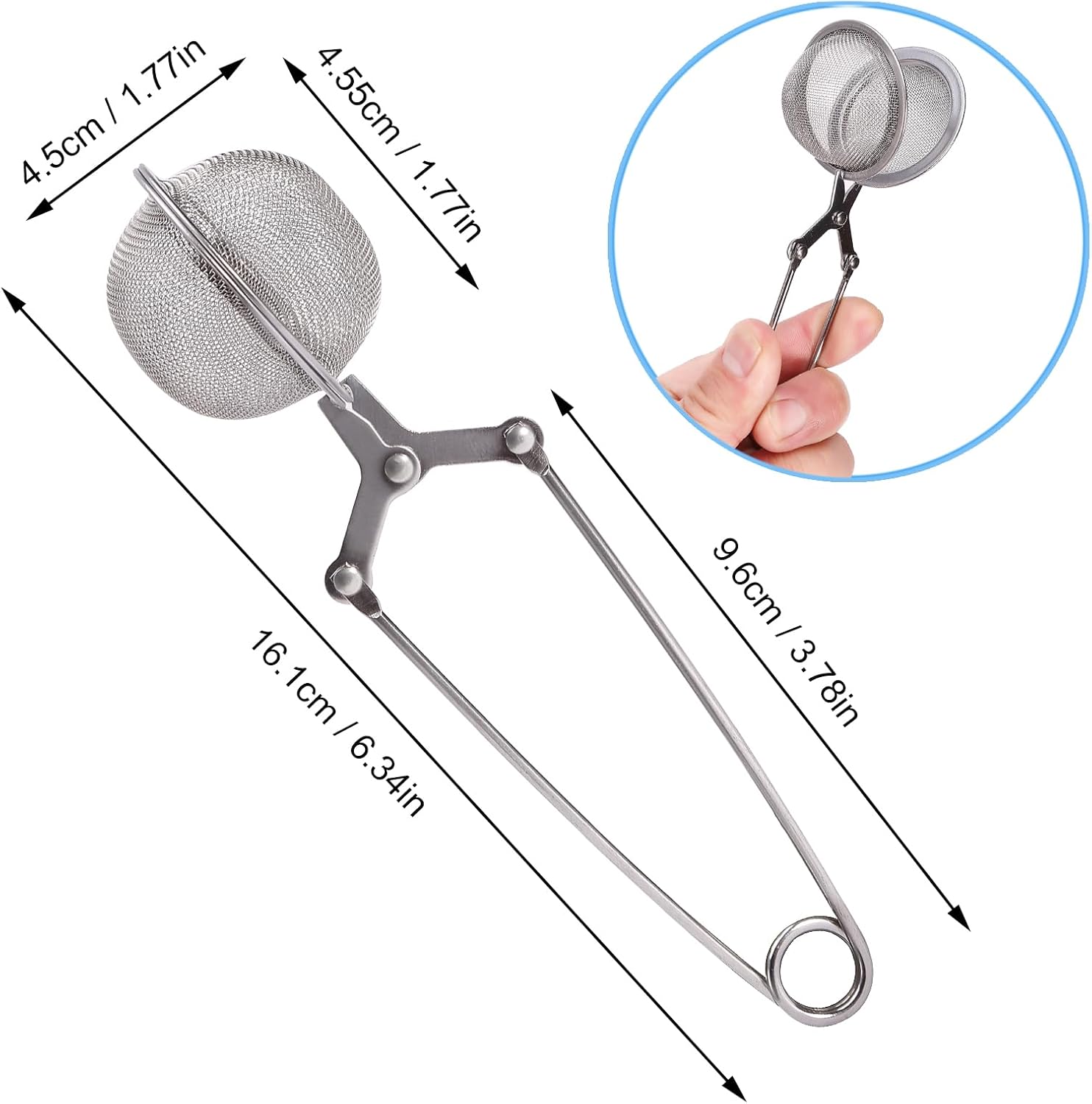 Tea Strainers for Loose Tea, 4 Pack Tea Infuser with Handle Fine Mesh Tea Ball Filter Tea Diffusers Steeper for Loose Leaf Tea, Spices, Seasonings - Image 2