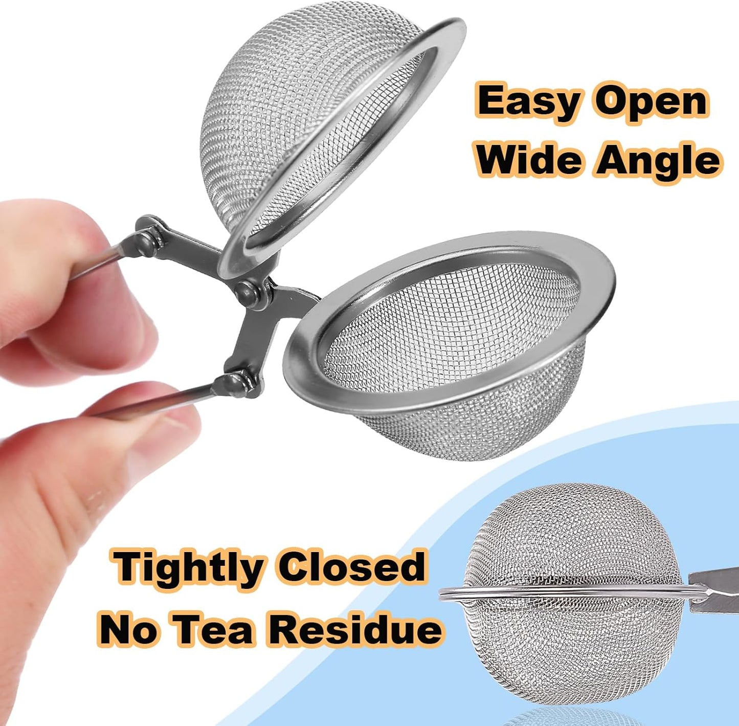 Tea Strainers for Loose Tea, 4 Pack Tea Infuser with Handle Fine Mesh Tea Ball Filter Tea Diffusers Steeper for Loose Leaf Tea, Spices, Seasonings - Image 3