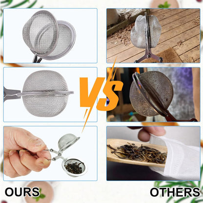 Tea Strainers for Loose Tea, 4 Pack Tea Infuser with Handle Fine Mesh Tea Ball Filter Tea Diffusers Steeper for Loose Leaf Tea, Spices, Seasonings - Image 4