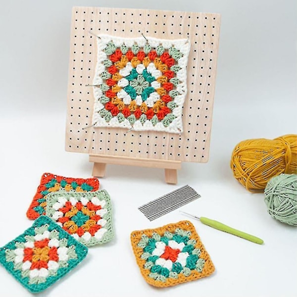Boutique Wooden Crochet Blocking Board Knitting Blocking Mat with Bar Needles for Knitting & Crocheting - Image 2