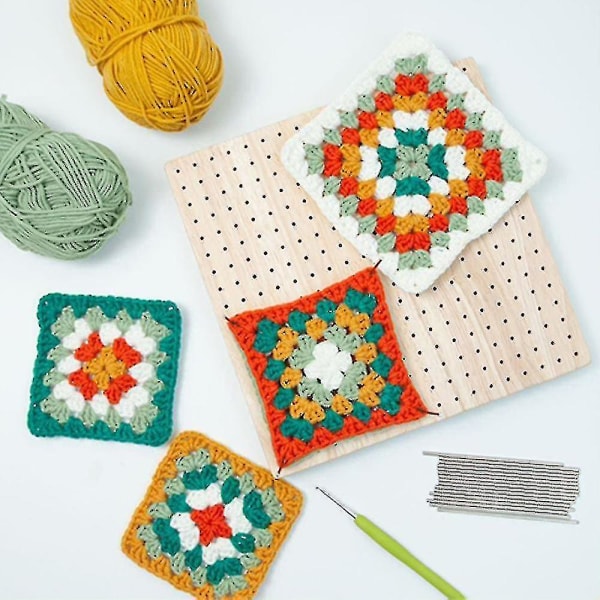 Boutique Wooden Crochet Blocking Board Knitting Blocking Mat with Bar Needles for Knitting & Crocheting - Image 4