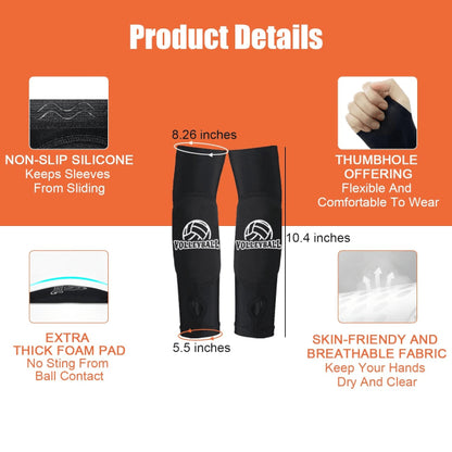 Volleyball Knee Pads and Arm Guards with Thumb Holes High Protection Plate for Women Teenage Girls Training Equipment - Image 3