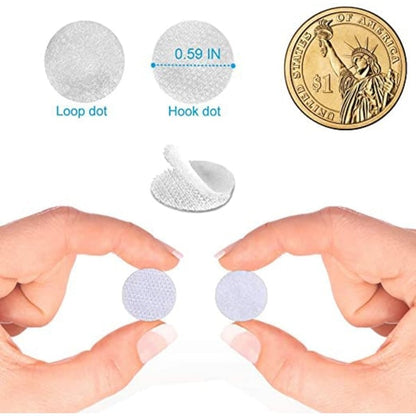 Velcro 10mm Round Self Adhesive 1000pcs White Nylon Silent Hook and Loop Fasteners for Kids Early Education - Image 2