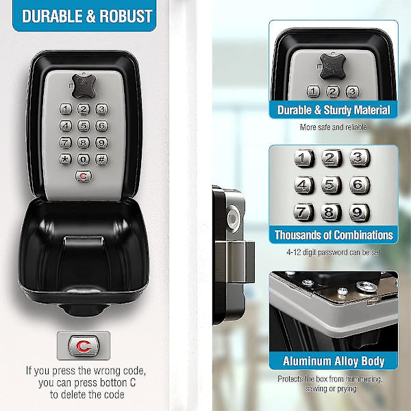 Waterproof key box wall mounted outdoor key box safe key box wall mounted key cabinet - Image 2