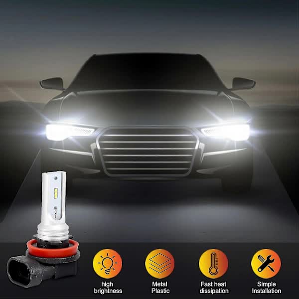 H8 H11 H16 LED Fog Light Bulb CSP-Y11 Cool White 6500K 2-Pack - Image 2
