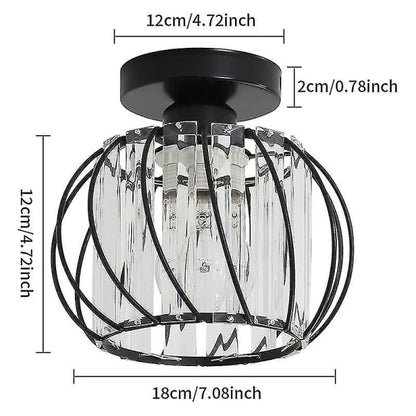 Modern Crystal Ceiling Light E27 LED Chandelier Compatible with Philips, Black Design for Kitchen Dining Room Bedroom Hallway Entrance - Image 3