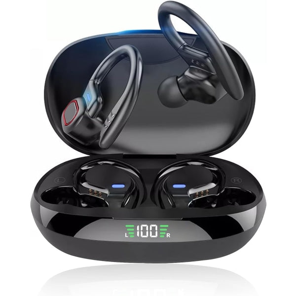 Sports Wireless Bluetooth Headphones, Wireless Headphones with Mic Bluetooth, Hi-Fi Stereo Bluetooth Headset Bluetooth Headset for Sports, Work Dark