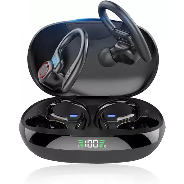 Sports Wireless Bluetooth Headphones, Wireless Headphones with Mic Bluetooth, Hi-Fi Stereo Bluetooth Headset Bluetooth Headset for Sports, Work Dark
