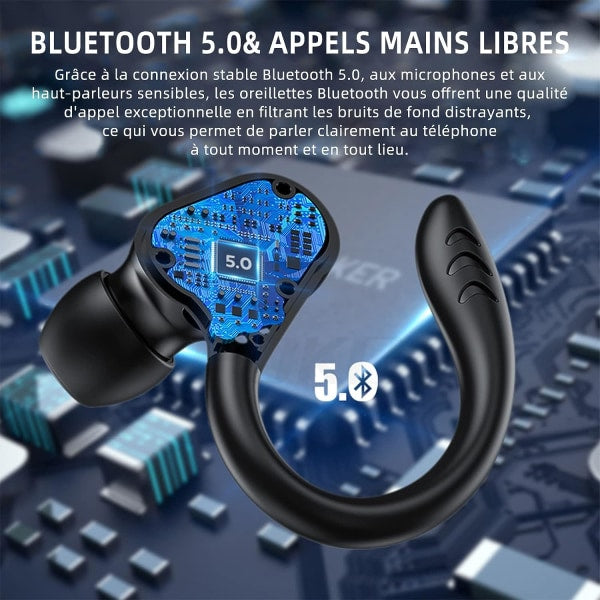 Sports Wireless Bluetooth Headphones, Wireless Headphones with Mic Bluetooth, Hi-Fi Stereo Bluetooth Headset Bluetooth Headset for Sports, Work Dark - Image 3
