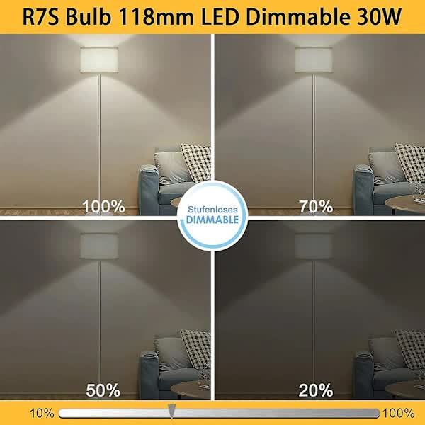2 Pcs R7s 118mm 30W Dimmable LED Bulb Warm White 3000K Flicker Free - Image 3