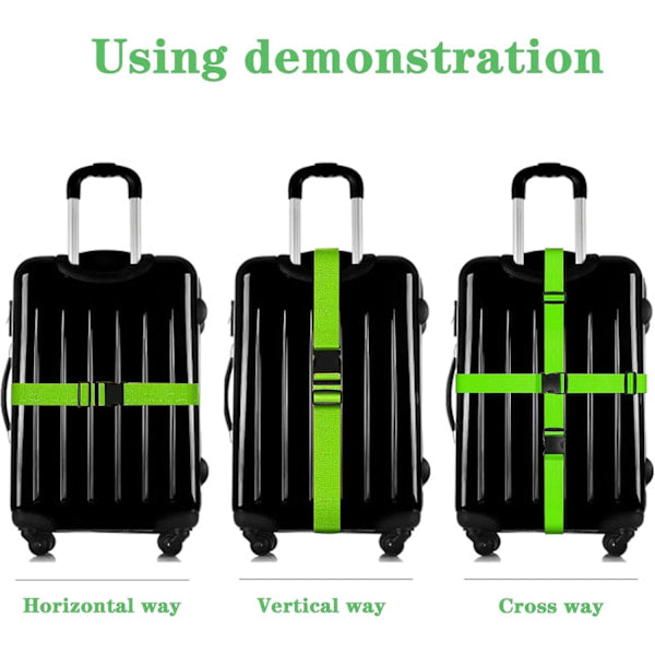 Suitcase 4-piece Luggage Strap Luggage Strap Set Cross Luggage Strap Adjustable Suitcase Strap Buckle Suitcase Strap RED - Image 3
