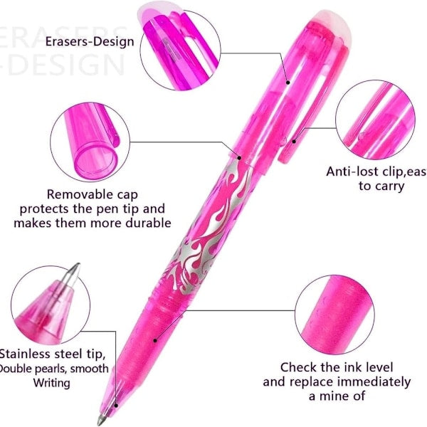 Erasable Gel Ink Pens 12 Pack Precise Writing Compatible with Popular Brands - Image 3