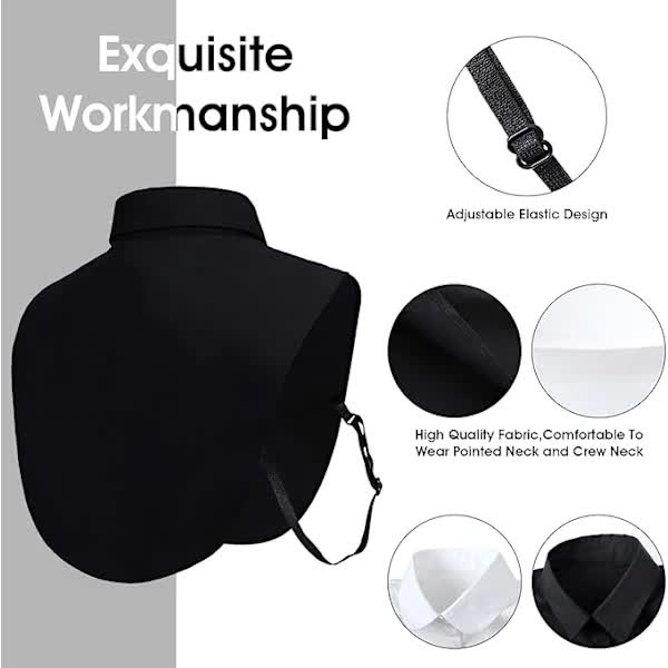 Black and White Detachable Collars, 2 Pack - Image 3