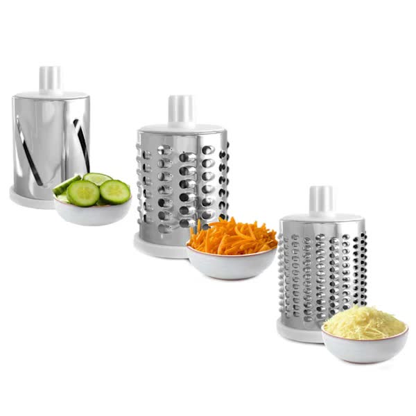 White Rotary Grater Vegetable Cutter and Shredder - Image 3