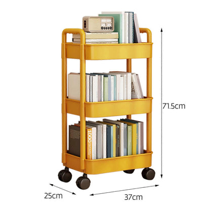 4-Tier Rolling Storage Cart with Wheels Black Mobile Rack Shelf Large Capacity Strong Load-Bearing - Image 3