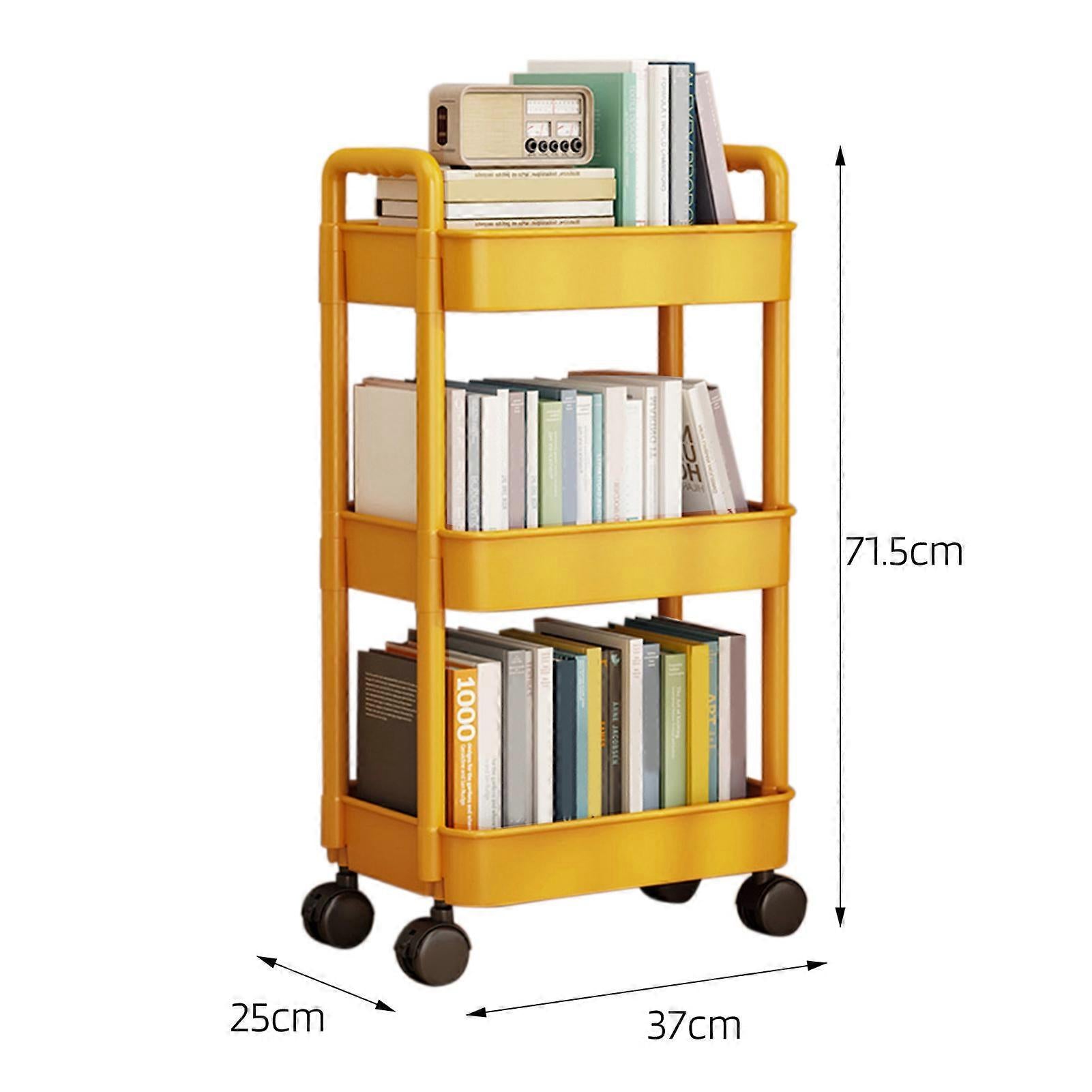4-Tier Rolling Storage Cart with Wheels Black Mobile Rack Shelf Large Capacity Strong Load-Bearing - Image 5