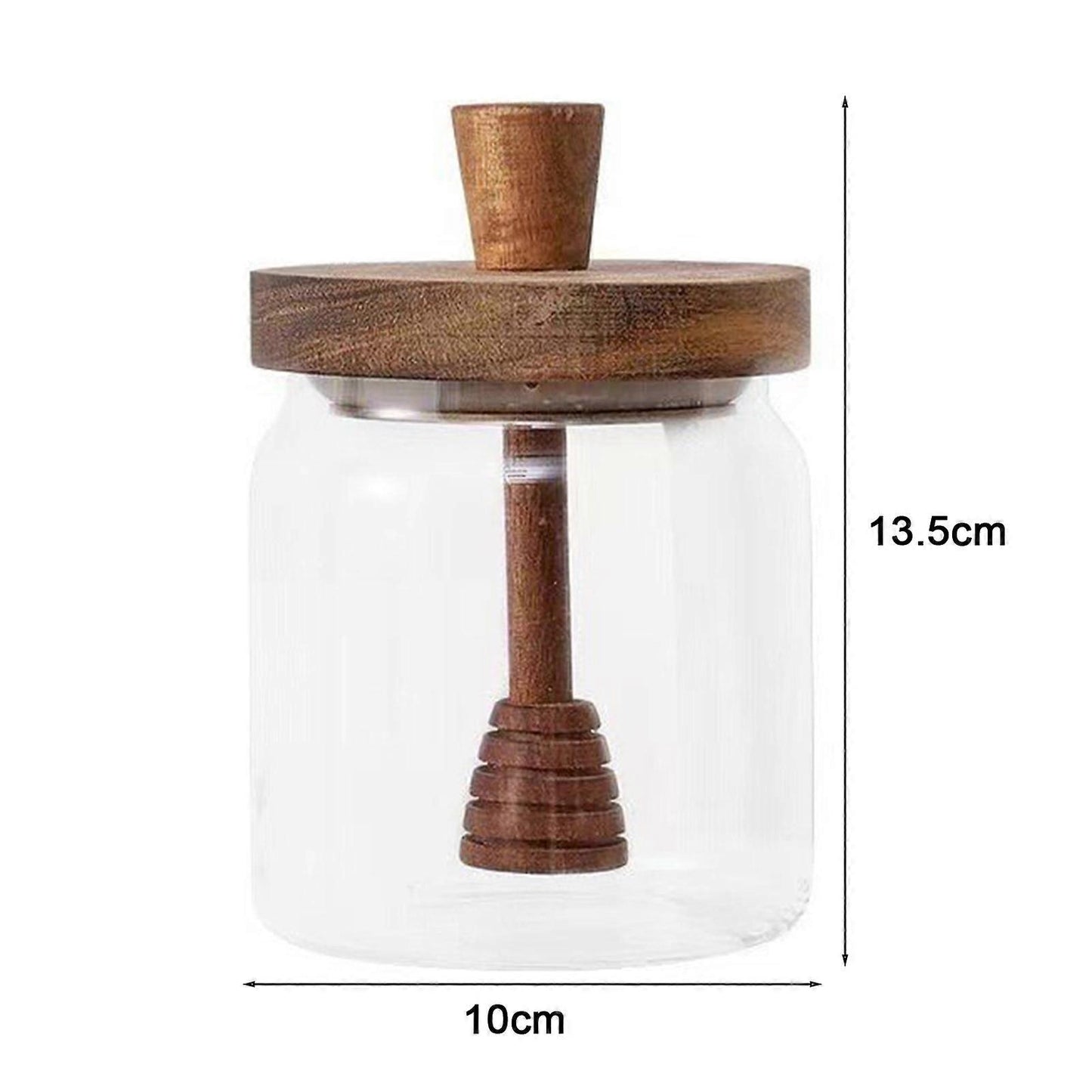 Honey Jar Set 500ml Glass with Wooden Spoon Lid, Airtight Transparent Honey Pot for Easy Monitoring, Wide Opening - Image 3