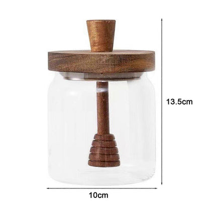 Honey Jar Set 500ml Glass with Wooden Spoon Lid, Airtight Transparent Honey Pot for Easy Monitoring, Wide Opening - Image 5