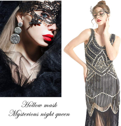 Venetian Masquerade Mask for Women Elegant Lace Halloween Mardi Gras Party Gold Silver Black - Image 3
