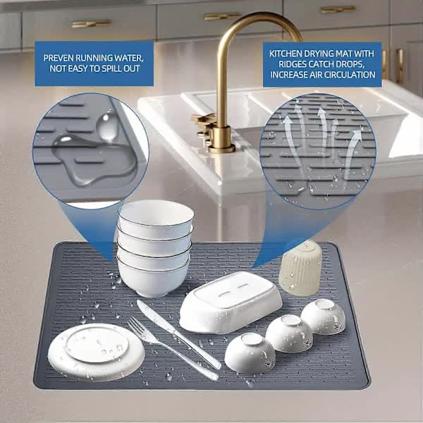 Extra Large Silicone Stove Protector Mat, Heat Resistant Non-Slip Kitchen Dish Mat for Electric Stove in Black - Image 4