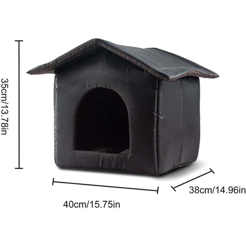 Waterproof Outdoor Cat House, Indoor Dog Kennel, Foldable Waterproof Cat Tent, Warm Oxford Fabric for Winter, M - Image 4