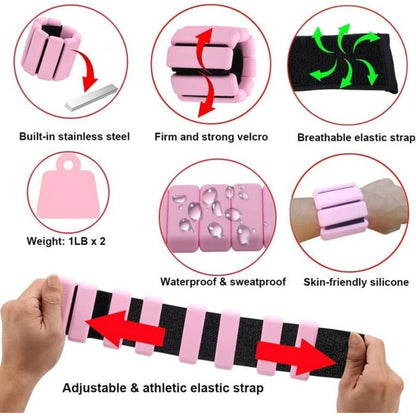 Adjustable Ankle Wrist Weights 900g 2 PCS for Training Walking Jogging Yoga Aerobics Pilates - Image 2
