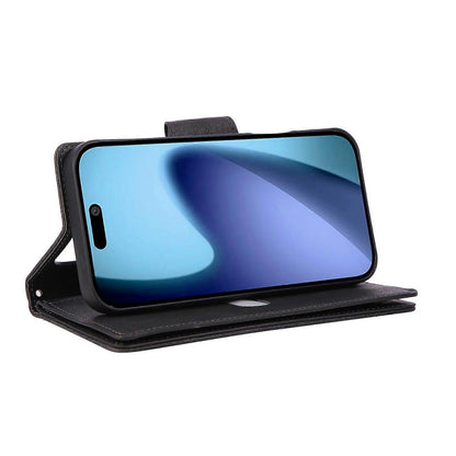 Magnetic Leather Wallet Card Holder Compatible with iPhone 17 Pro Max Black - Image 4